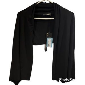 Gado Gado Black Jersey Knit Wide Sleeve Cropped Shrug Cardigan OS NWT